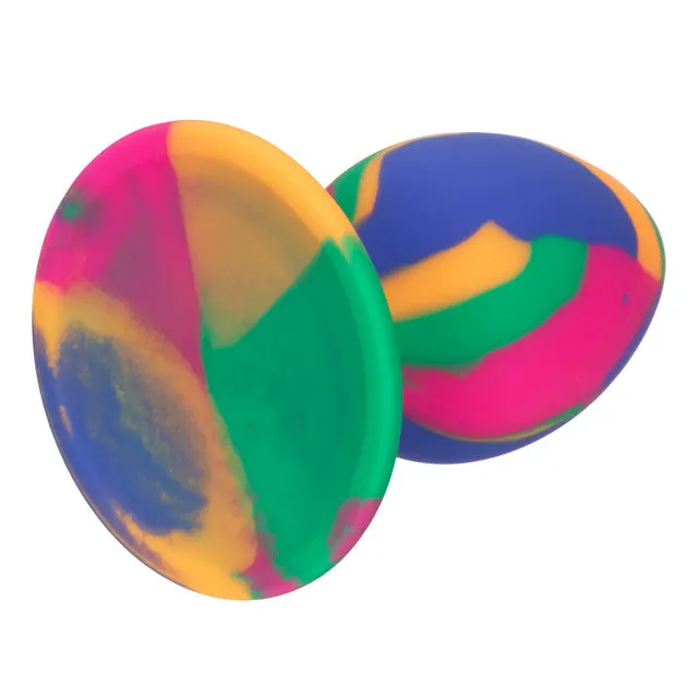 Male Sex Toys CalExotics CaleXOtics CHEEKY MEDIUM TIEDYE BUTT PLUG with Suction Cup Multi Coloured