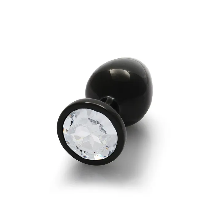 Shots America Round Gem Butt Plug Medium GunmetalDiamond Male Sex Toys