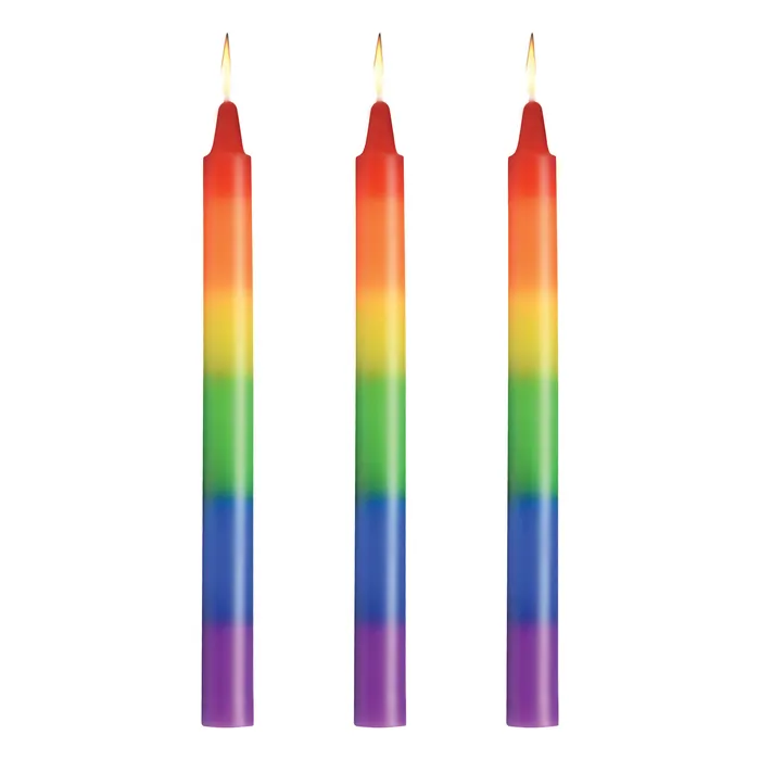 Anal Master Series Pride Candles Rainbow Drip Candle Set of 3
