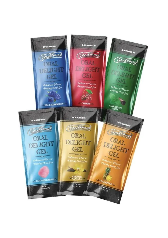 GoodHead Enhancers Goodhead Oral Delight Gel 24oz 6 Pack Assorted Blue Raspberry Cherry Chocolate Mint Cotton Candy French Vanilla Pineapple GoodHead Enhancers Goodhead Oral Delight Gel 24oz 6 Pack Assorted Blue Raspberry Cherry Chocolate Mint Cotton Candy French Vanilla Pineapple