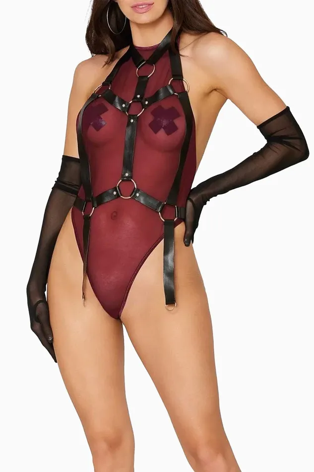 STRAP SENSATION Conjunto Rojo con Arns DreamGirl Female Sex Toys