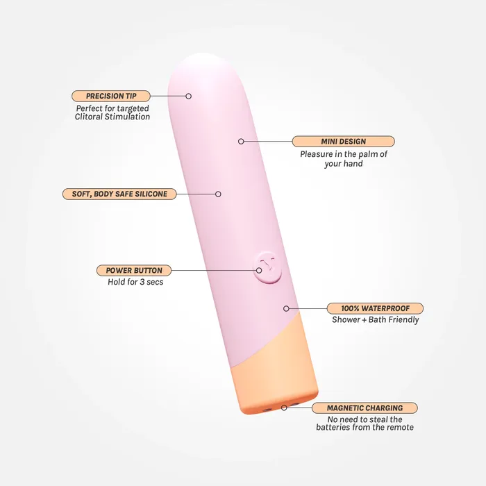 VUSH Female Sex Toys Peachy Rechargeable Bullet Vibrator