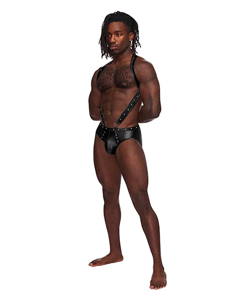 Female Sex Toys Fetish Uranus Nylon Spandex Moonshine Harness Brief Black SM Male Power