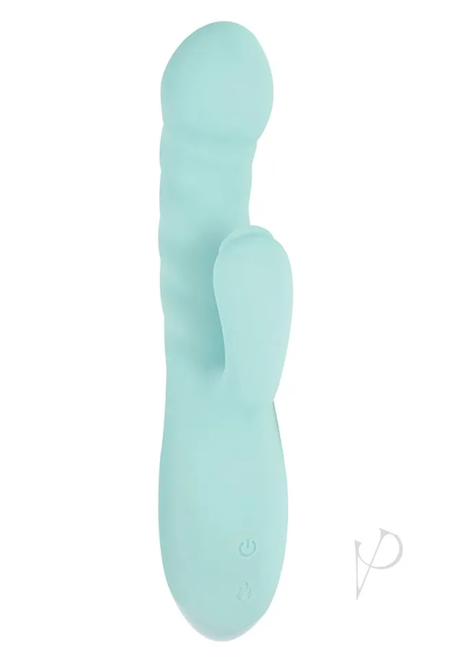 Female Sex Toys Luv Luv Heat Up Thruster Rechargeable Silicone Vibrator Aqua