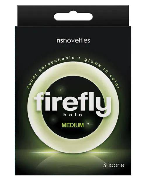 Firefly Male Sex Toys Firefly Halo Medium Silicone Cock Ring Glow In The Dark Clear