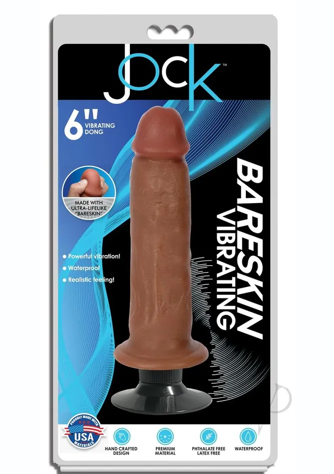 Jock Female Sex Toys Jock Bareskin Realistic Vibrating Dong 6in Caramel