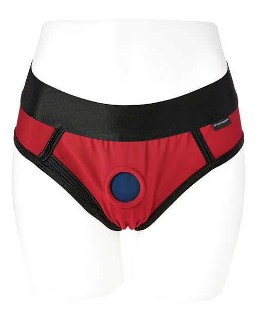 Mens Underwear EM EX Active Harness Wear Contour Harness Briefs Extra Large Red EmEx