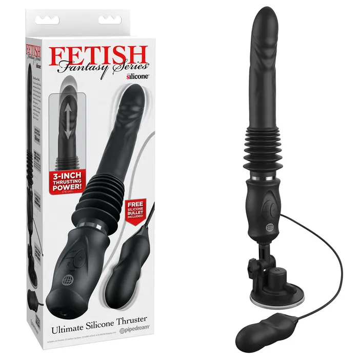 Pipedream Vibrators FFS Ultimate Silicone Thruster Black Thrusting Vibrator