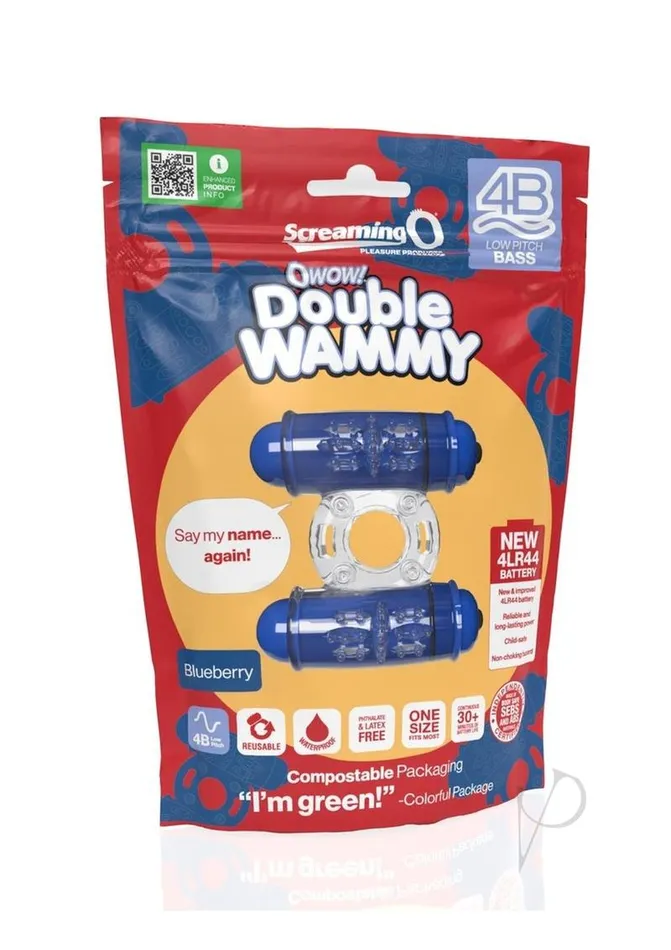 Screaming O 4B Double Wammy Silicone Dual Vibrating Couples Cock Ring Blueberry Couples Screaming O 4B Double Wammy Silicone Dual Vibrating Couples Cock Ring Blueberry Couples