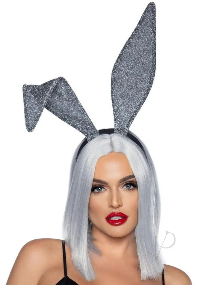 Vibrators Leg Avenue Glitter Bunny Ears OS Silver Leg Avenue