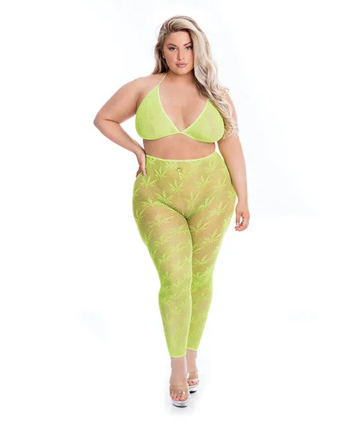 Vibrators Pink Lipstick Pink Lipstick All About Leaf Bra Leggings Green QN Vibrators Pink Lipstick Pink Lipstick All About Leaf Bra Leggings Green QN