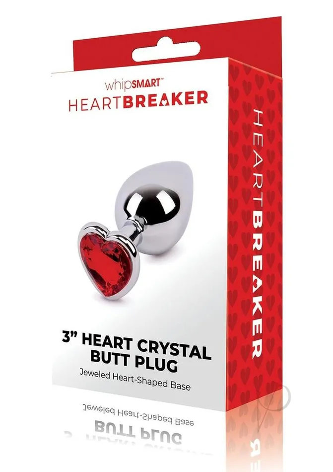 Whipsmart Whipsmart Heartbreaker Metal Butt Plug Medium SilverRed Anal