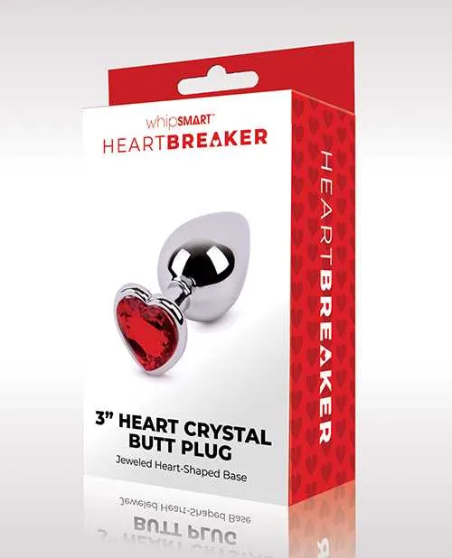 Whipsmart Whipsmart Heartbreaker Metal Butt Plug Medium SilverRed Anal