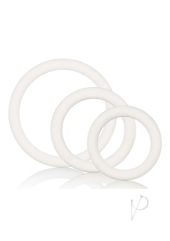 White Rubber Cock Rings 3 Piece Set White Rings Dildos