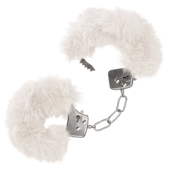 CalExotics Ultra Fluffy Furry Cuffs White Female Sex Toys
