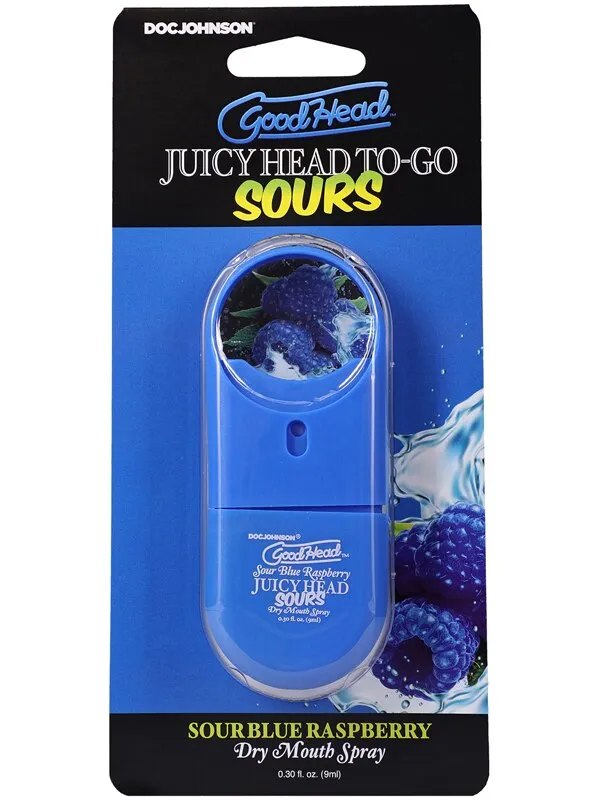 Doc Johnson GoodHead Juicy Head Dry Mouth Spray ToGo Sour Blue Raspberry 30 fl oz Vibrators Doc Johnson GoodHead Juicy Head Dry Mouth Spray ToGo Sour Blue Raspberry 30 fl oz Vibrators