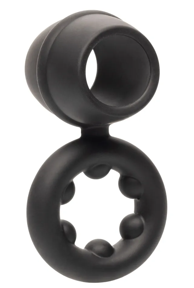 Female Sex Toys CalExotics Alpha Liquid Silicone Dual Support Magnum Ring Black