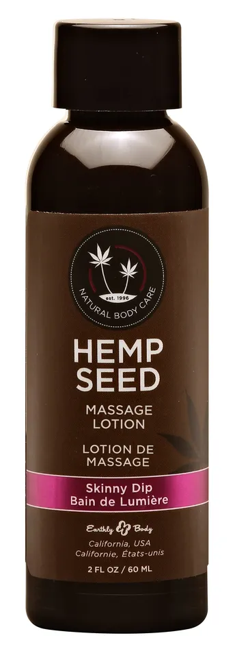 Hemp Seed Massage Lotion Skinny Dip 2 Fl Oz 60 ml Earthly Body Couples