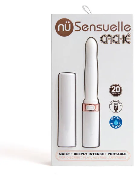 Novel Creations Vibrators Sensuelle Cache 20 Func Rechargeable Covered Vibe White