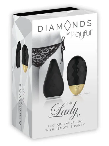 Playful Playful Diamonds The Lady Rechargeable Panty Vibrator Blk Female Sex Toys