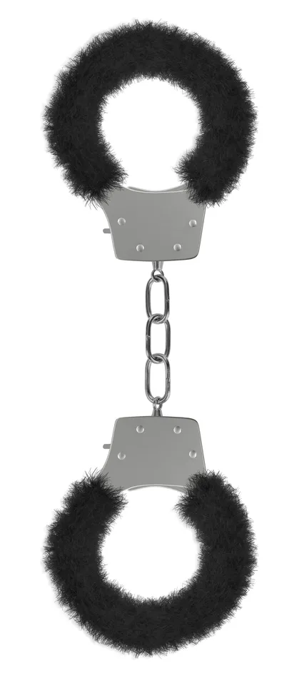 Shots Ouch Anal Pleasure Furry Handcuffs Black