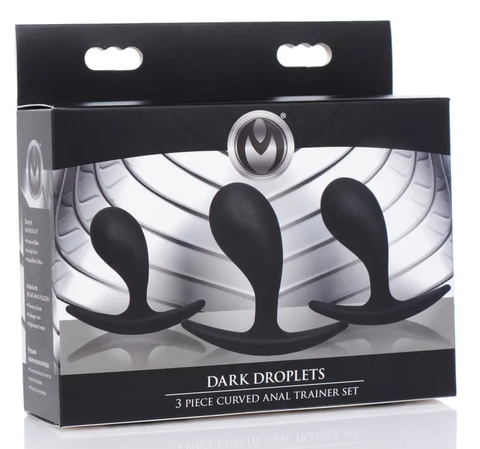 Anal Dark Droplets 3 Piece Curved Silicone Anal Trainer Set XR Brands