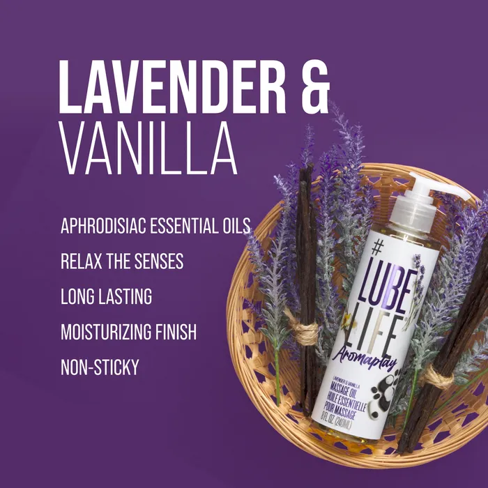 Couples Lubelife Aromaplay Lavender and Vanilla Massage Oil
