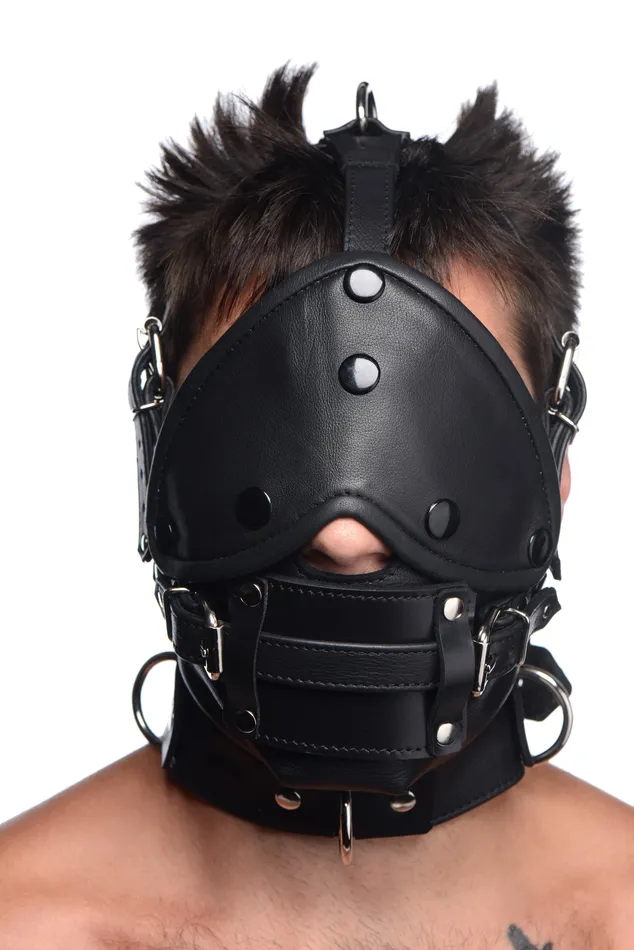 Leather Head Harness with Removeable Gag XR Brands Female Sex Toys