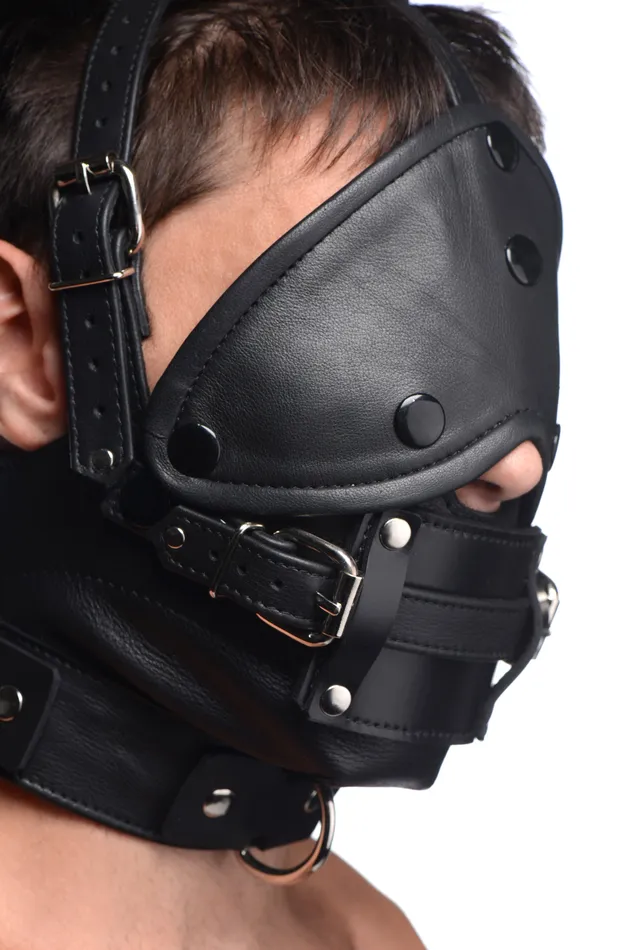Leather Head Harness with Removeable Gag XR Brands Female Sex Toys