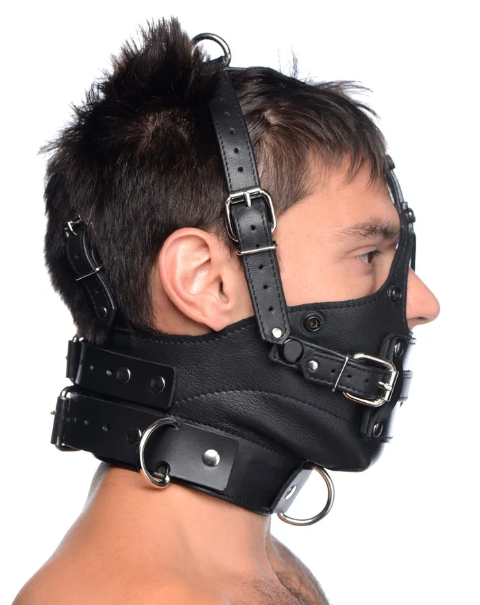 Leather Head Harness with Removeable Gag XR Brands Female Sex Toys