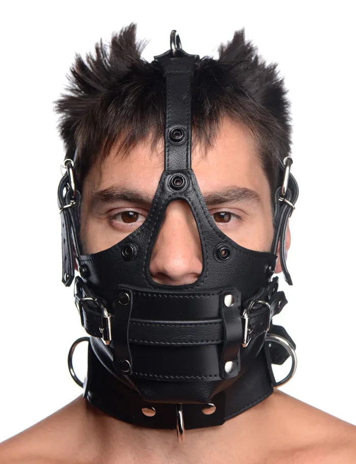 Leather Head Harness with Removeable Gag XR Brands Female Sex Toys