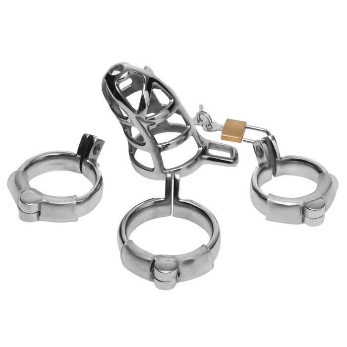 Male Sex Toys Detained Stainless Steel Chastity Cage XR Brands