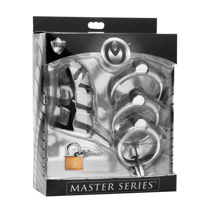 Male Sex Toys Detained Stainless Steel Chastity Cage XR Brands