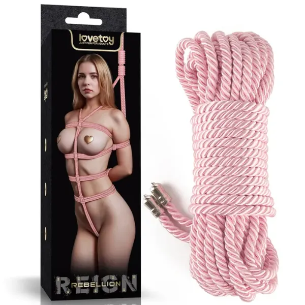 Rebellion Reign Silky Bondage Rope Pink 10m OSAS Vibrators