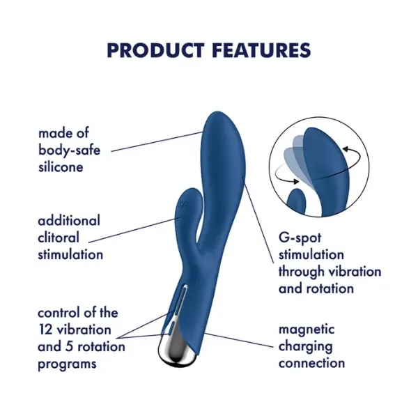 Satisfyer Spinning Rabbit 1 Blue OSAS Vibrators Satisfyer Spinning Rabbit 1 Blue OSAS Vibrators